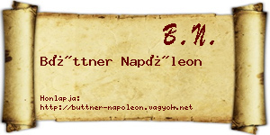 Büttner Napóleon névjegykártya